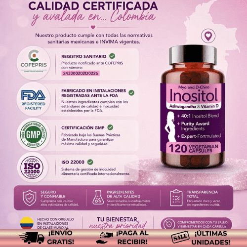 Inositol® | Suplemento que apoya la fertilidad natural, con Ashwagandha & Vitamina D
