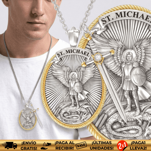 Sancto® ¡Oferta 2x1! | Collar San Miguel Arcángel con caja de regalo